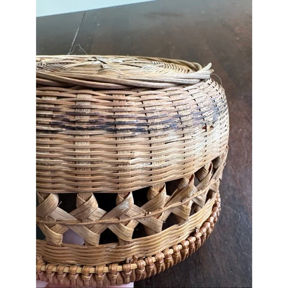 Handwoven Natural Brown Wicker Basket